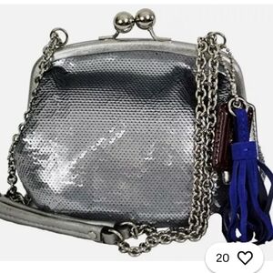 Coach poppy Silver Chain Bag